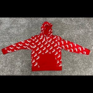 Mens Medium Puma Hoodie. Red + White.